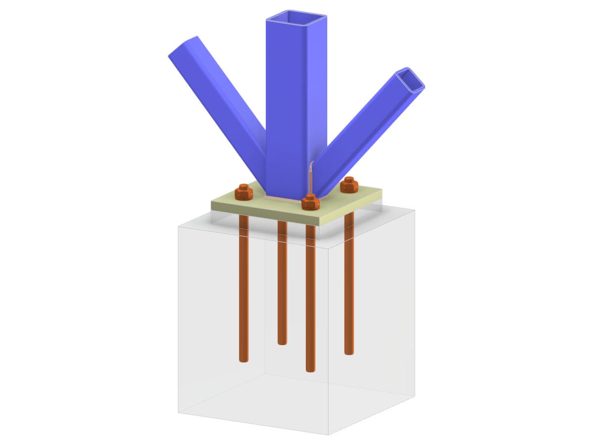 Model 005801 | Column Base with Two Diagonals of Vertical Bracing
