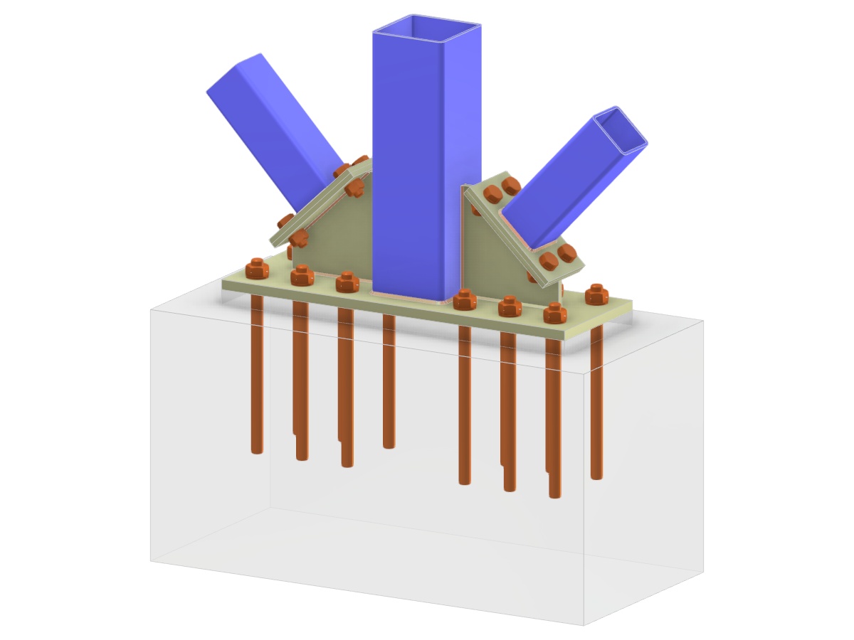 Model 005810 | Column Base with Two Diagonals of Vertical Bracing