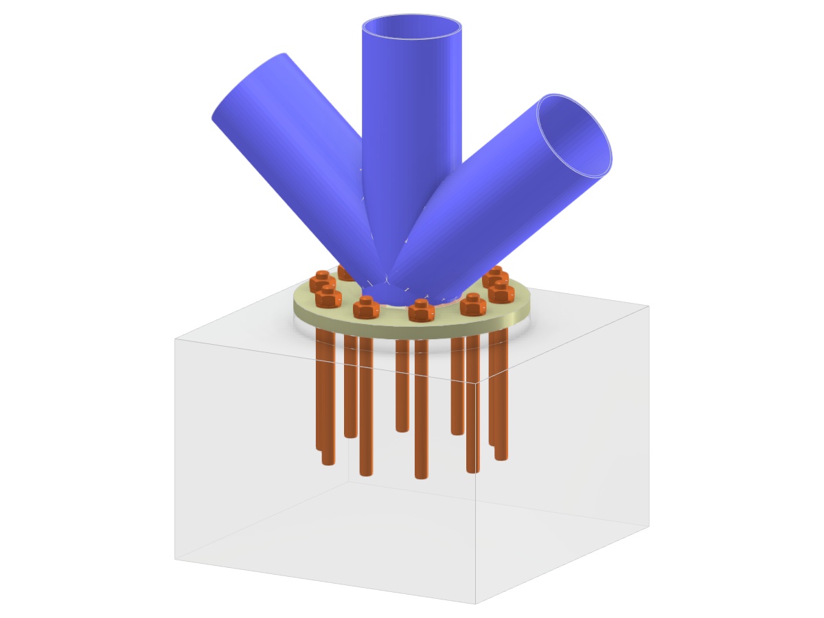 Model 005814 | Column Base with Two Diagonals of Vertical Bracing