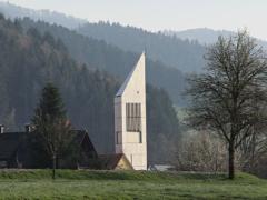 Timber bell tower with modern architectural elements