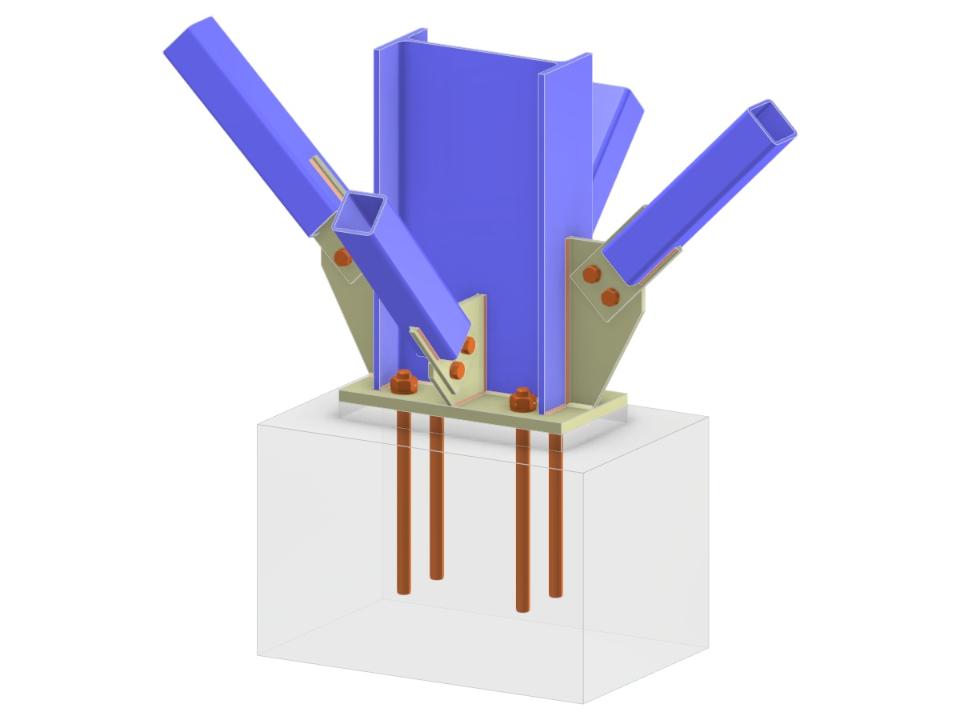 Model 005816 | Column Base with Four Diagonals of Vertical Bracing