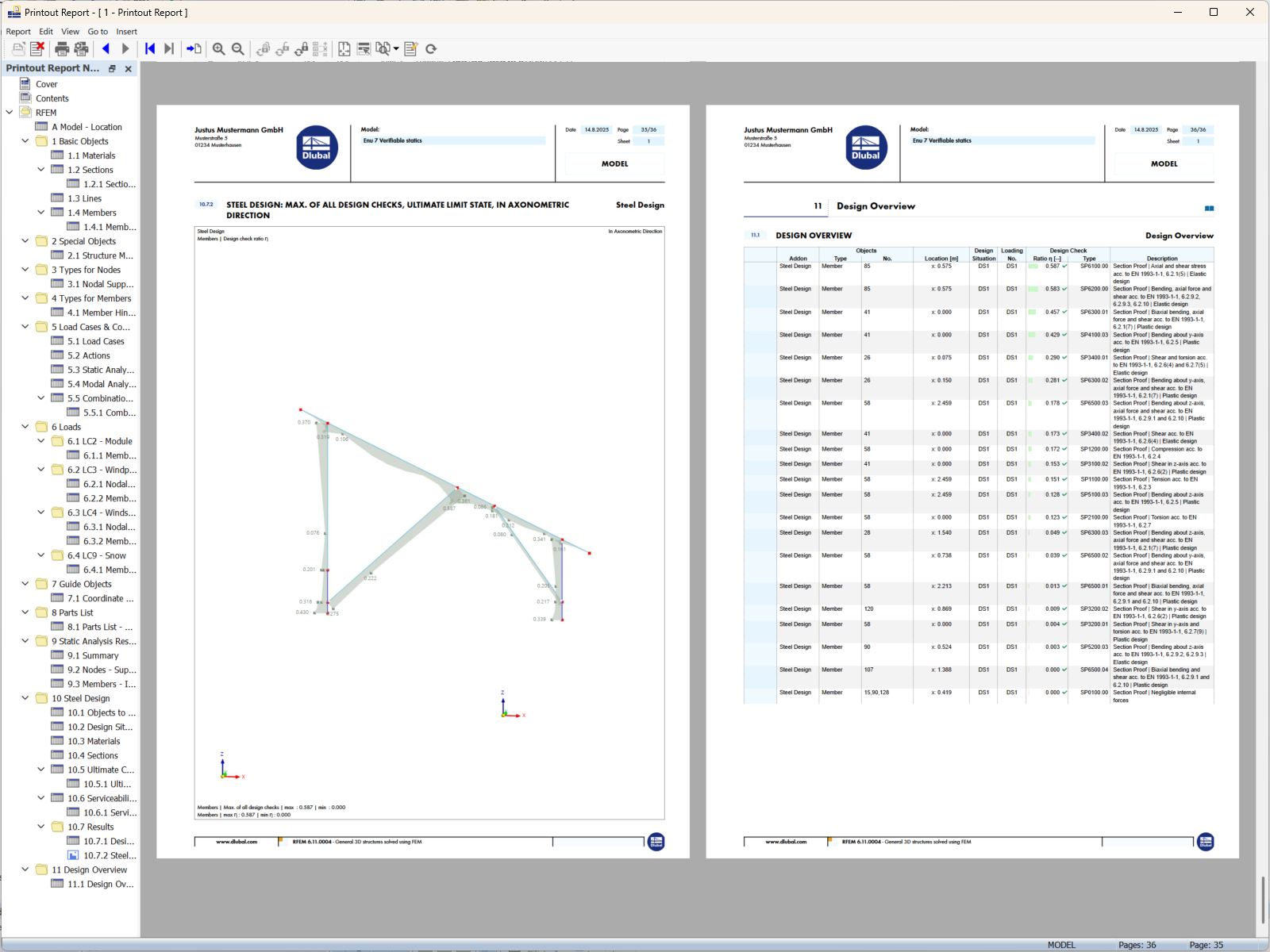 Printput report ifor solar system in RFEM 6