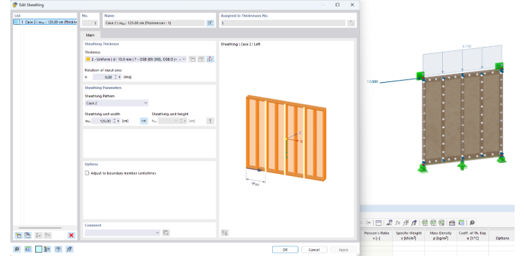 RFEM 6 | Sheathing joints in a beam panel of a timber panel wall
