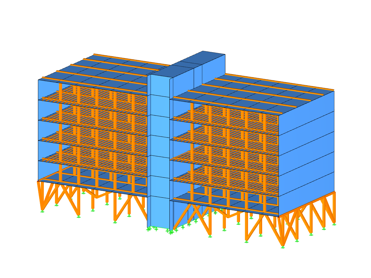 Structural model of a 6x6 residential building in Girona, Spain