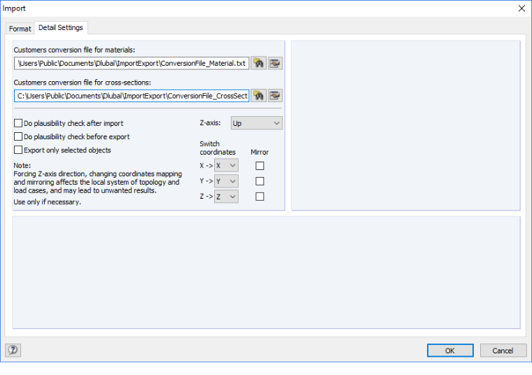 Tab for adjusting individual model parameters and detail options in the software environment.