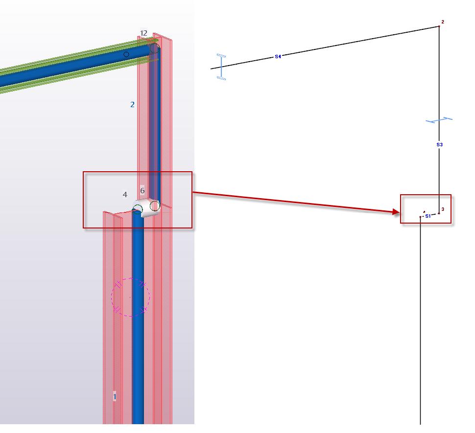 Connection of members with hinges when importing from Tekla Structures to RFEM/RSTAB
