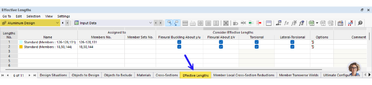 Effective Lengths – Assigning Type in Table