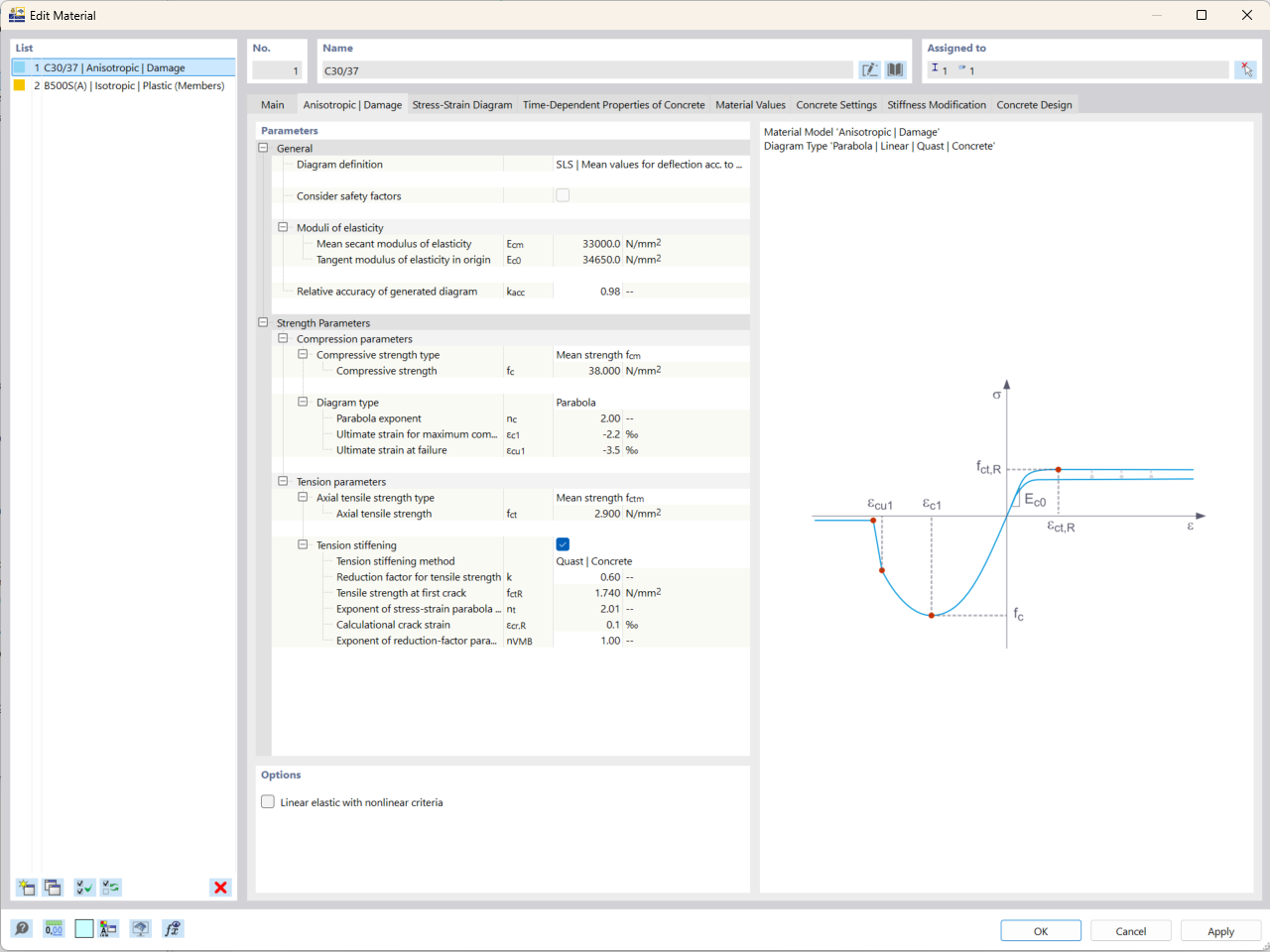 Analysis of reinforced concrete structures with nonlinear material properties in RFEM 6 for realistic load condition simulations.