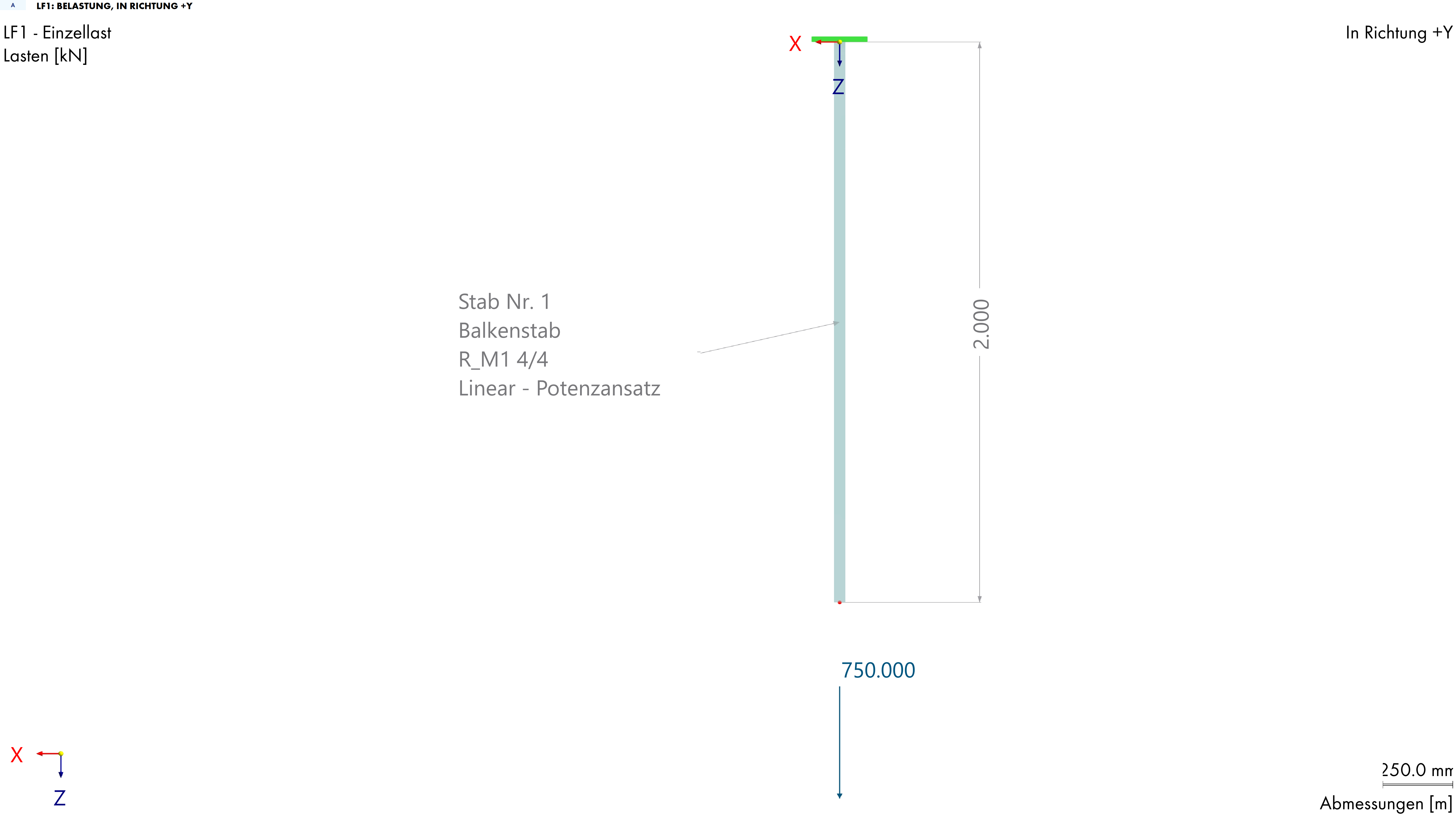 RFEM model of a tension member