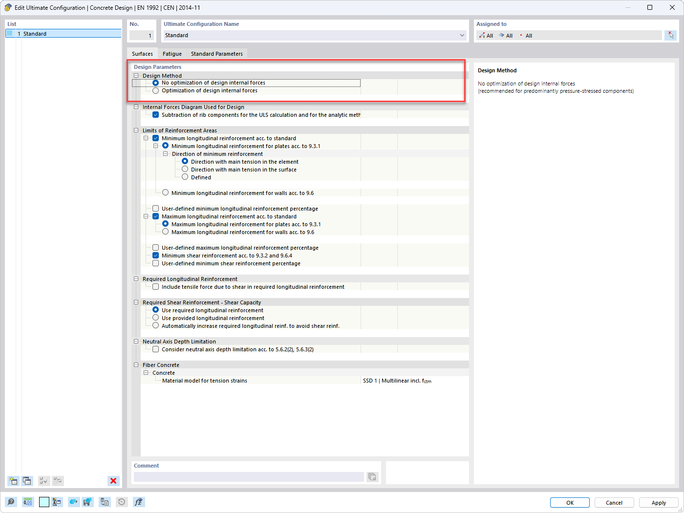 A control element for activating or deactivating design load values in a structural design software program.