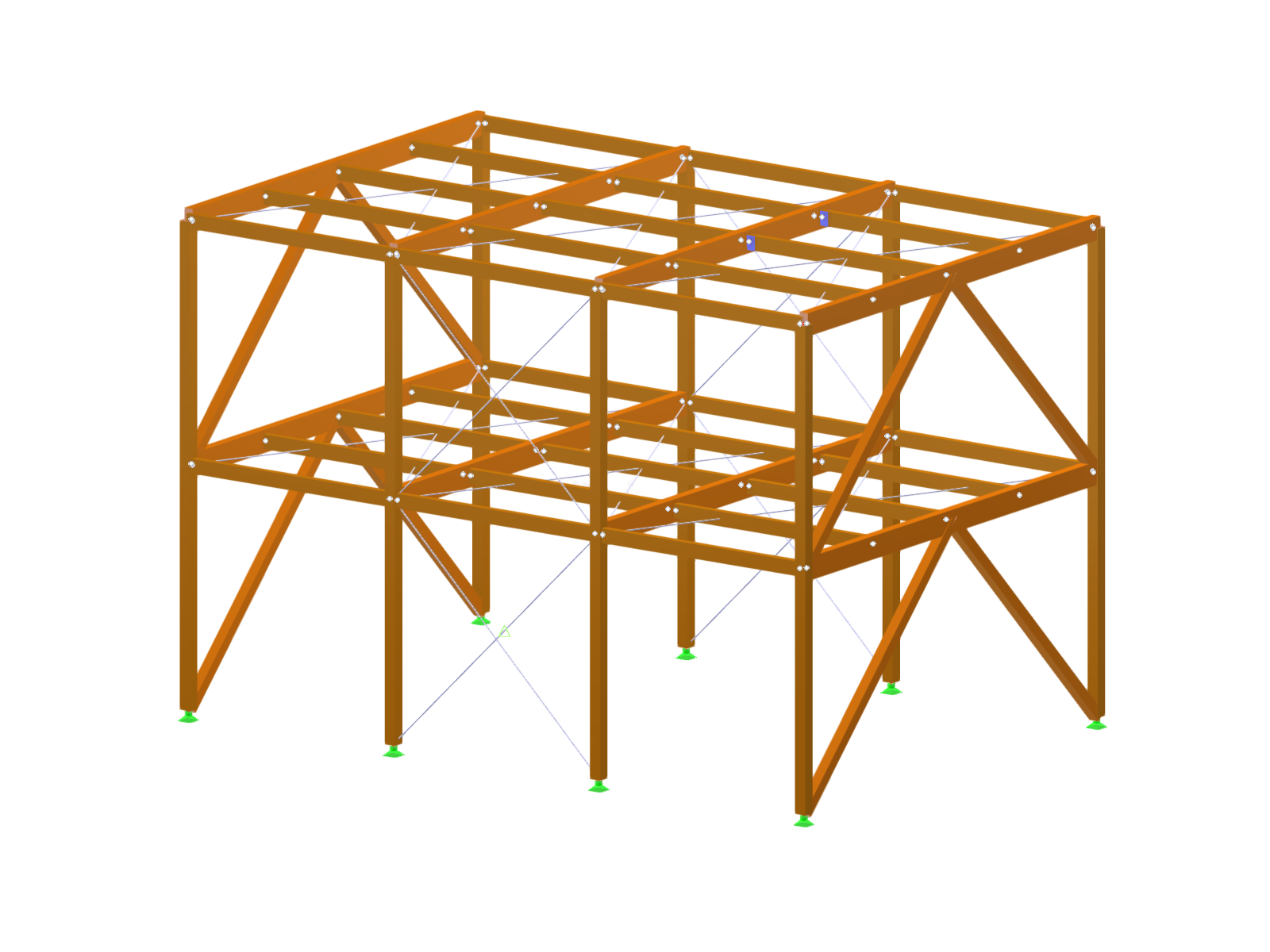 Detailed view of connection components in a timber structure, showing the precise connection of the structural members.