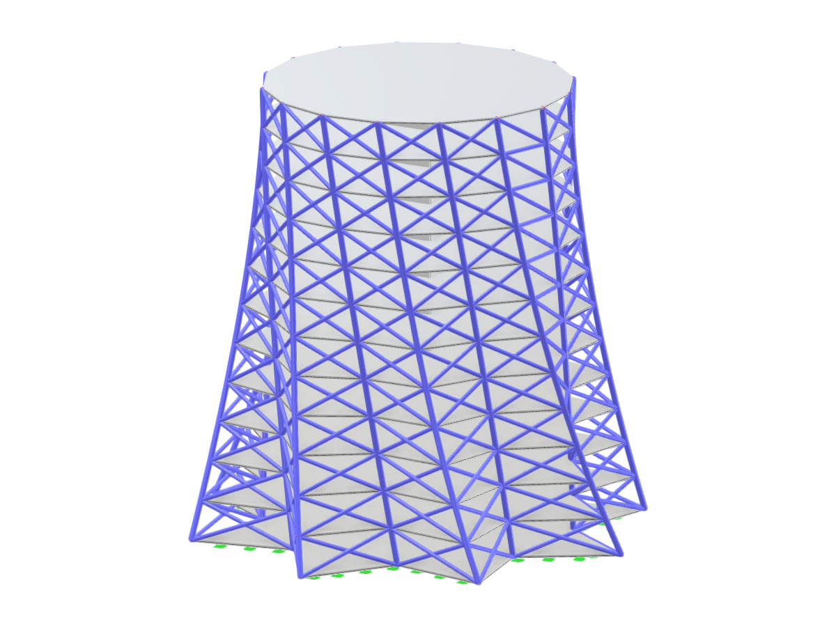 A tower with a parametric design showcasing a polygon star base and varying radius from bottom to top height, featuring a general structural rotation.