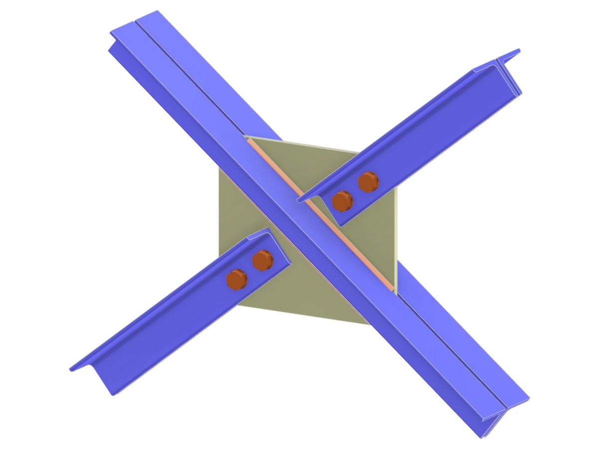 Model 006221 | Bracing X-Joint | Diagonal to Diagonal Connection via Gusset Plate