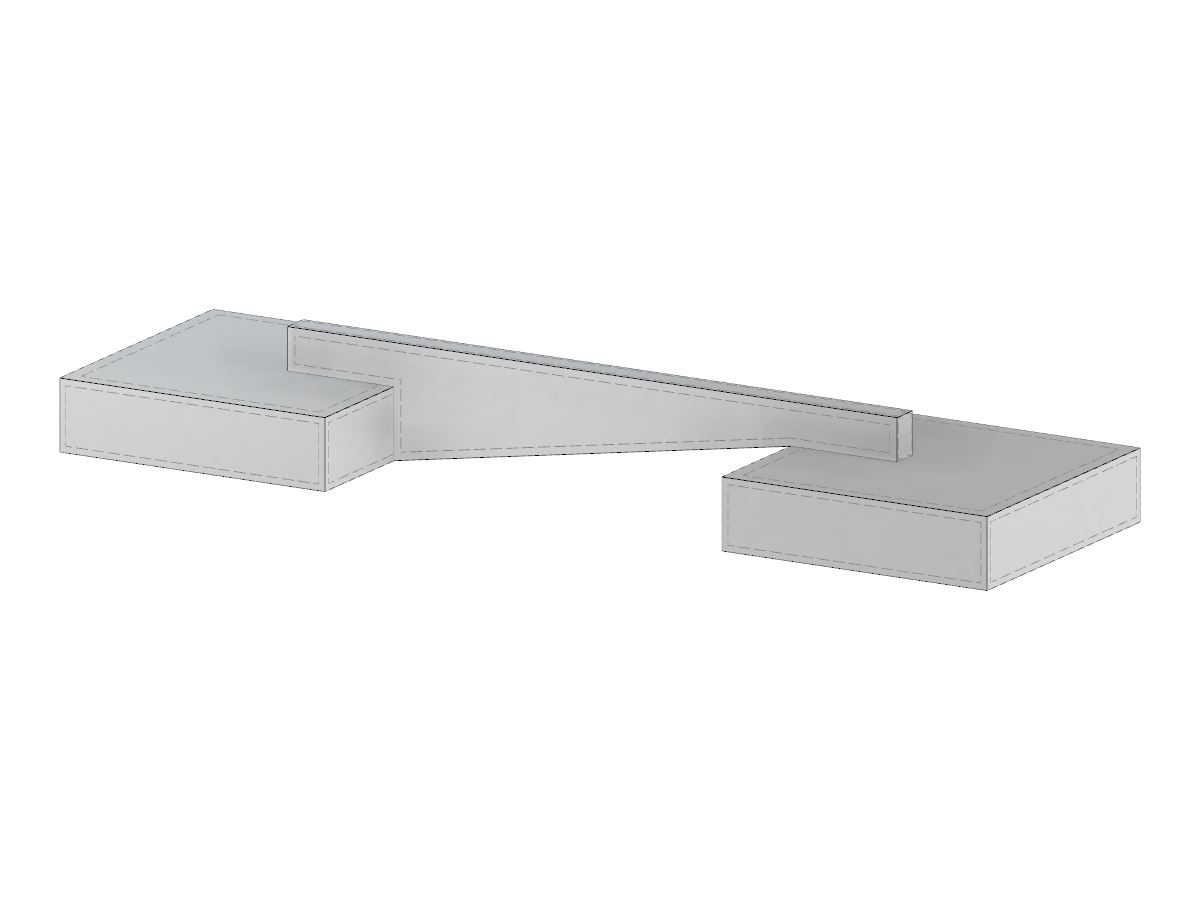Render illustrating a strap footing foundation with detailed structural elements and reinforcement layout.