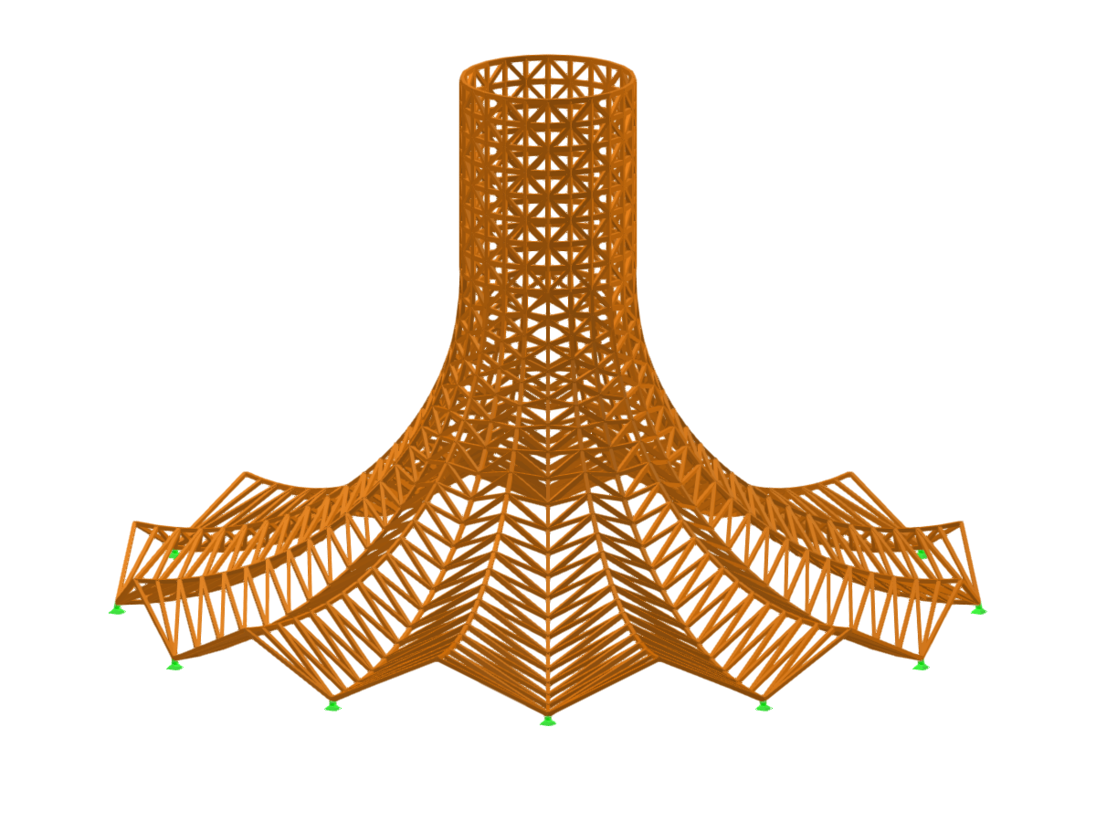 Detailed view of a timber gridshell structure showcasing its intricate lattice framework and curvature.