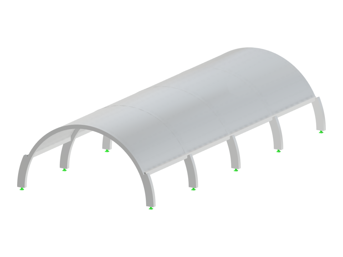 Concrete platform roof showcasing structural analysis results in engineering software.