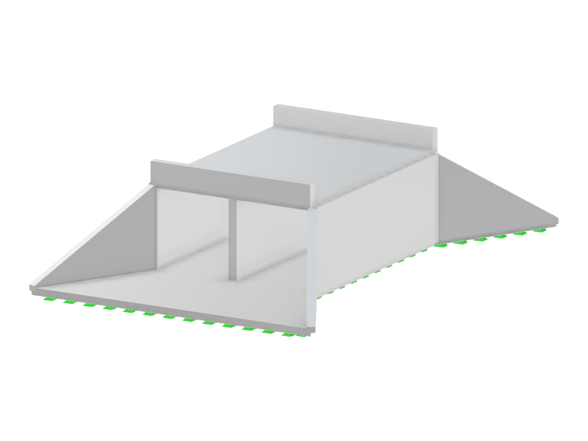 Concrete box slab design with structural details showing support and reinforcement.