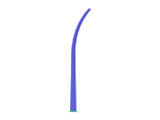 Parametric design of a wind barrier with a single post featuring an elliptical curve at the top, for architectural and engineering applications.