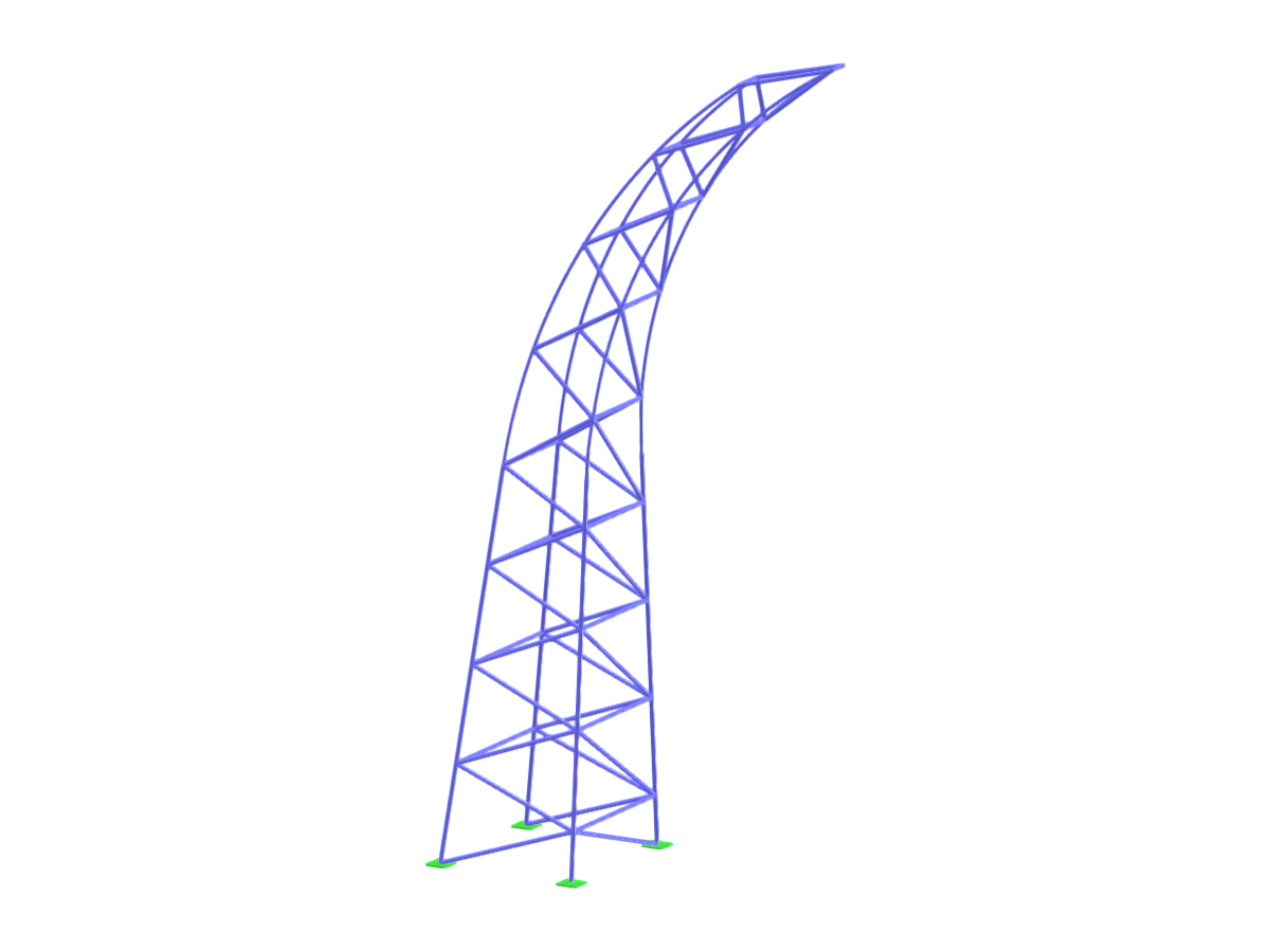 The image shows a rectangular truss column featuring a curved top, highlighting an architectural and structural design element.
