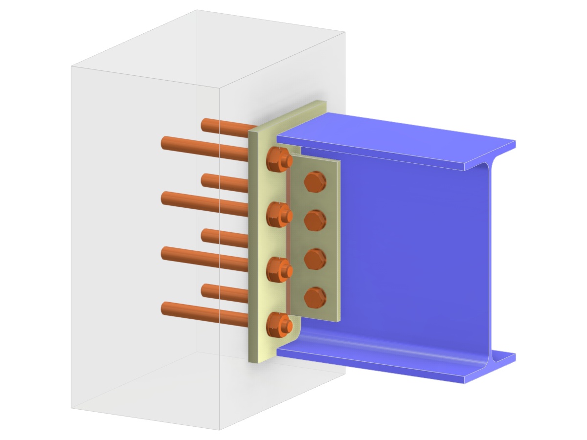 Model 006239 | Beam Anchoring | Vertical Base Plate and Fin Plate
