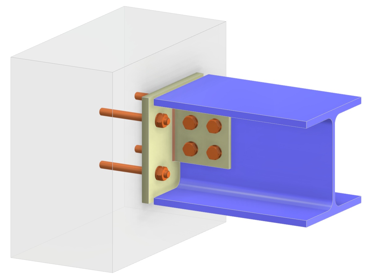 Model 006240 | Beam Anchoring | Vertical Base Plate and Fin Plate