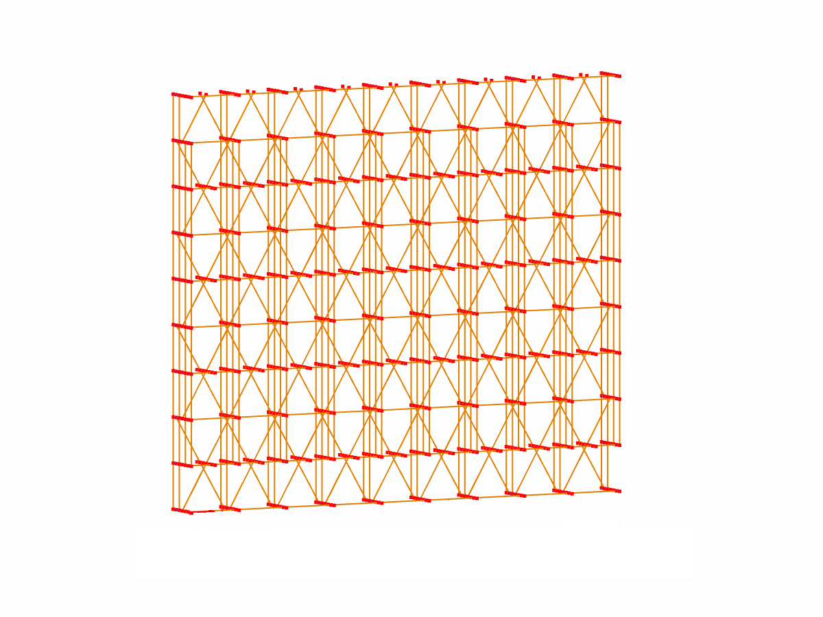 Simplified display of CLT wall modeling with mechanical connections.