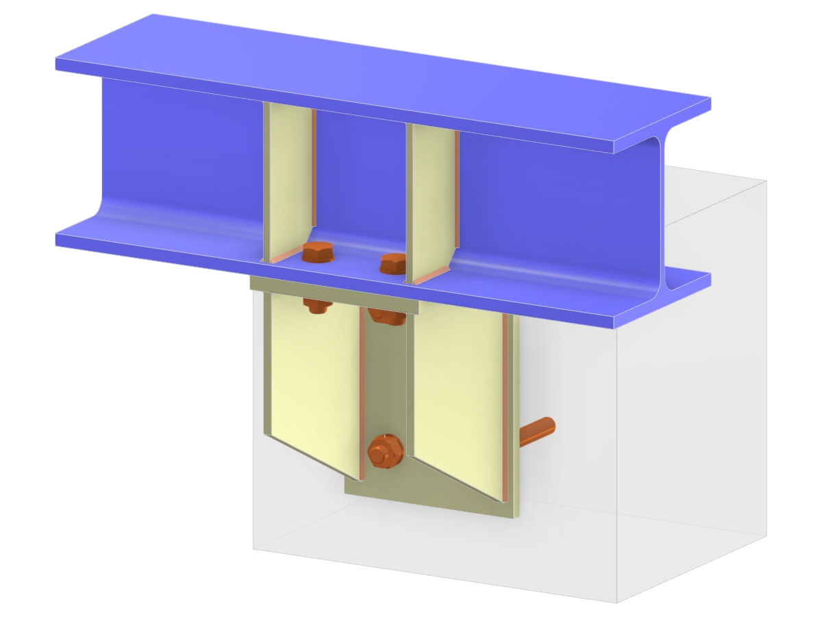 Model 006258 | Beam Anchoring | Welded Bracket, Cap Plate, and Stiffener