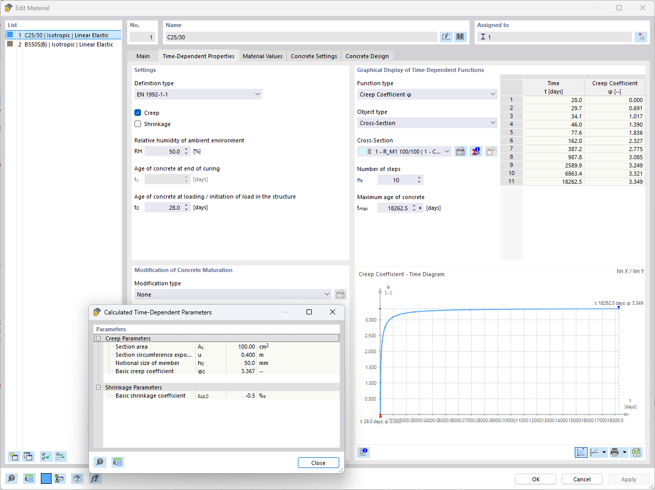 KB 2071 | Time-dependent properties in the Material dialog box