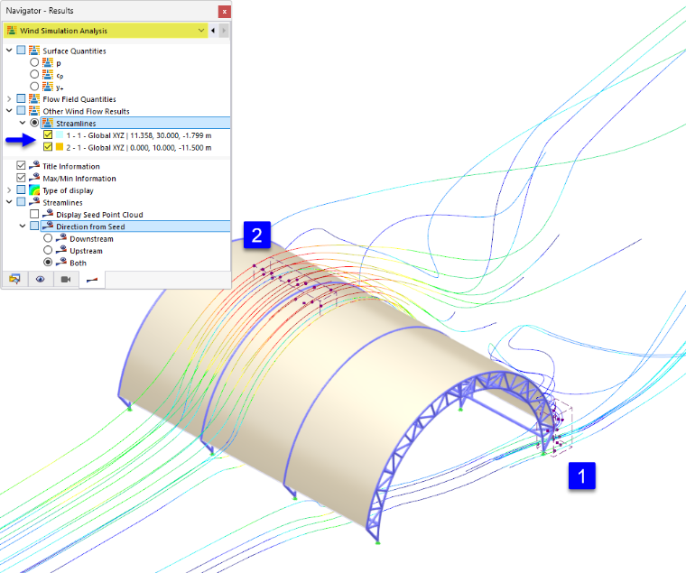 Displaying Streamlines of Point Clouds