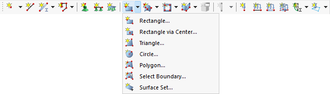 Define planar surface graphically using options of the list button