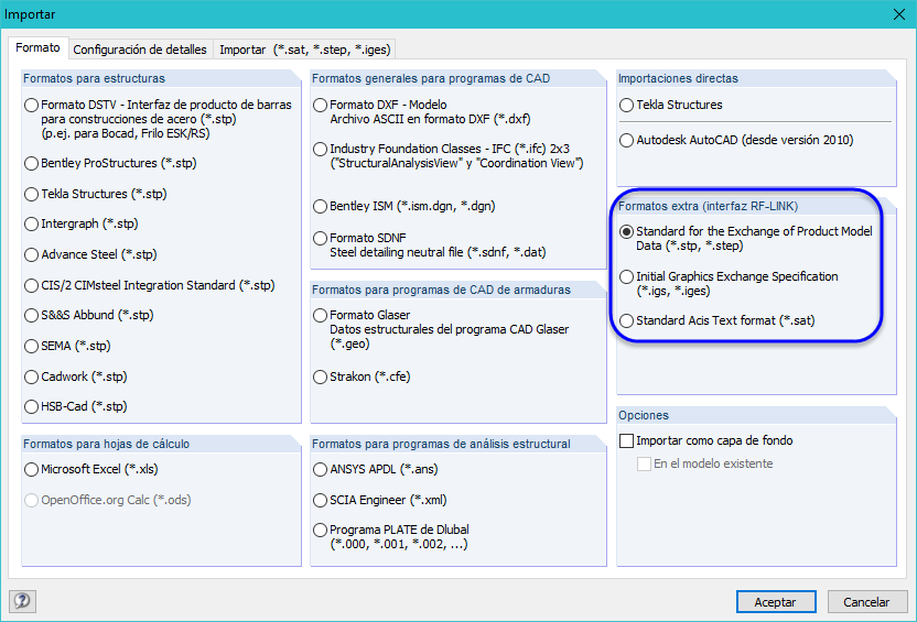 Formatos para RF-LINK
