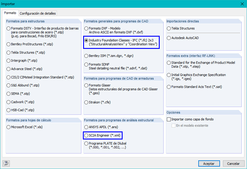 Interfaz IFC y XML