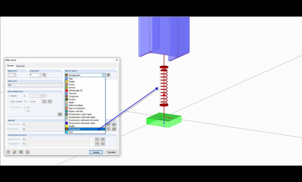 Stabtyp "Dämpfer" in RFEM