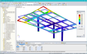 Vibración natural como muestra de resultados gráficos en RFEM