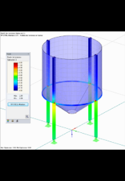 Resultados en colores en el gráfico de RFEM - Barras