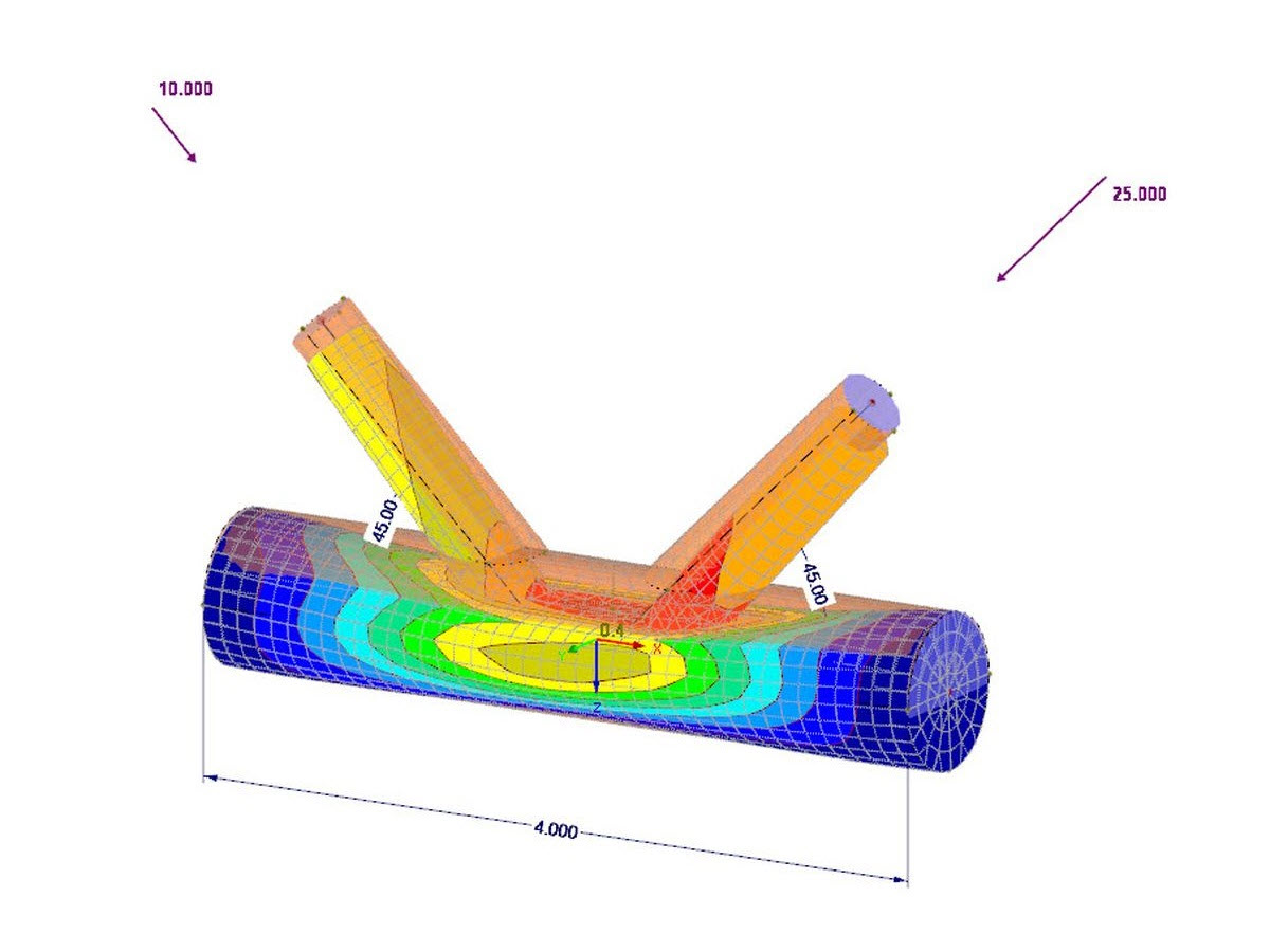 Conexión de tubería paramétrica de RFEM