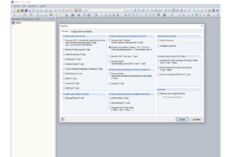Cuadro de diálogo RFEM para importar datos