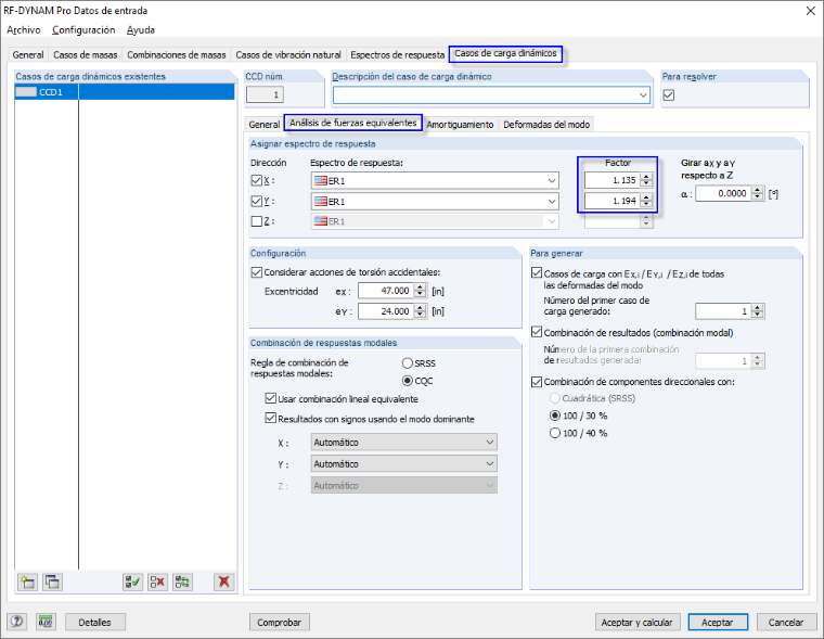 Consideración aproximada de los efectos P-Delta con factores de amplificación en RF-DYNAM Pro - Equivalent Loads