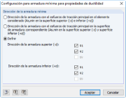 Configuración: Dirección de la armadura definida por el usuario