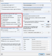 Configuración en los detalles del cálculo