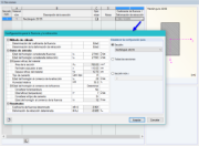 Ventana "1.3 Secciones" con configuración para la fluencia y la retracción