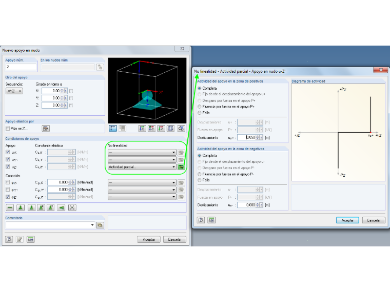 Opciones ampliadas para la definición de apoyos en RFEM 5