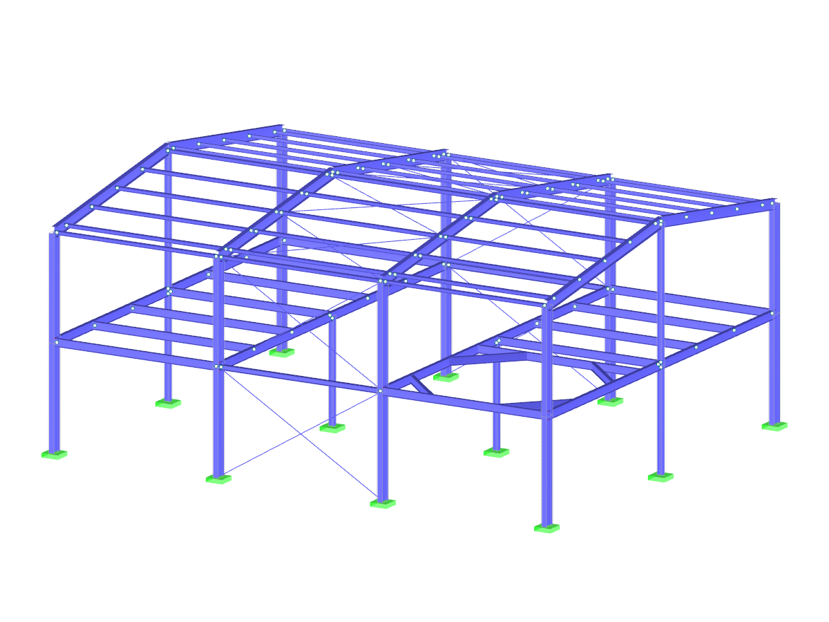 Nave de acero con plano intermedio