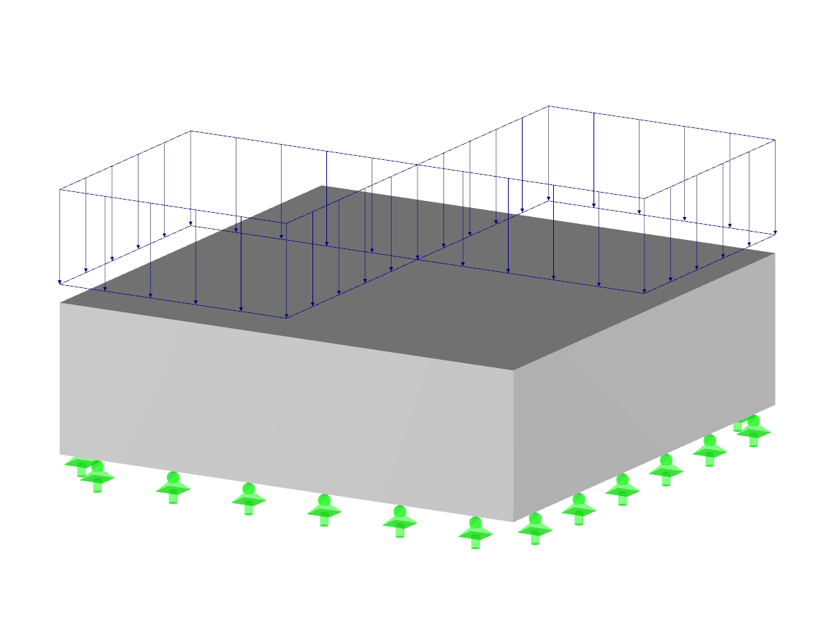 Modelo del tutorial "Modelado con RFEM | 009 Estructuras de placas "