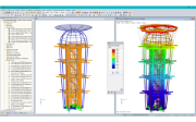 Modelo de estructura de torre de éster en el programa RFEM