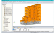 RFEM-Modell der Wohnanlage