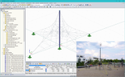Modelo en 3D y foto de una "Tetragode" (© captura de pantalla: Dipl.-Des. Heinz Bornemann, Bad Bentheim / © Imagen: Berliner Seilfabrik)