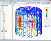 Modelo en 3D con deformaciones en RFEM (©Knapp)