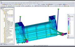 Modelo de RFEM de espesores de superficies en RF-STEEL Surfaces (© Ingenieurbüro Jürgen Ehlenz)