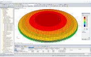 Modelo en 3D del cojín de ETFE con la red de cables en RFEM (© z3rch)